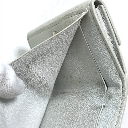 LOUIS VUITTON Trifold wallet M68482 leather white Portefeuille lock mini Women Used Authentic