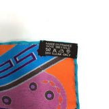 HERMES scarf silk orange x purple x blue Concours detriers Carre 90 Women Used Authentic