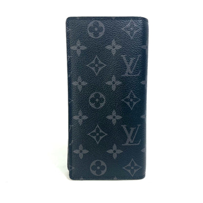 LOUIS VUITTON Long Wallet Purse M61697 Monogram Eclipse Canvas black Monogram Eclipse Portefeuille Braza mens Used Authentic