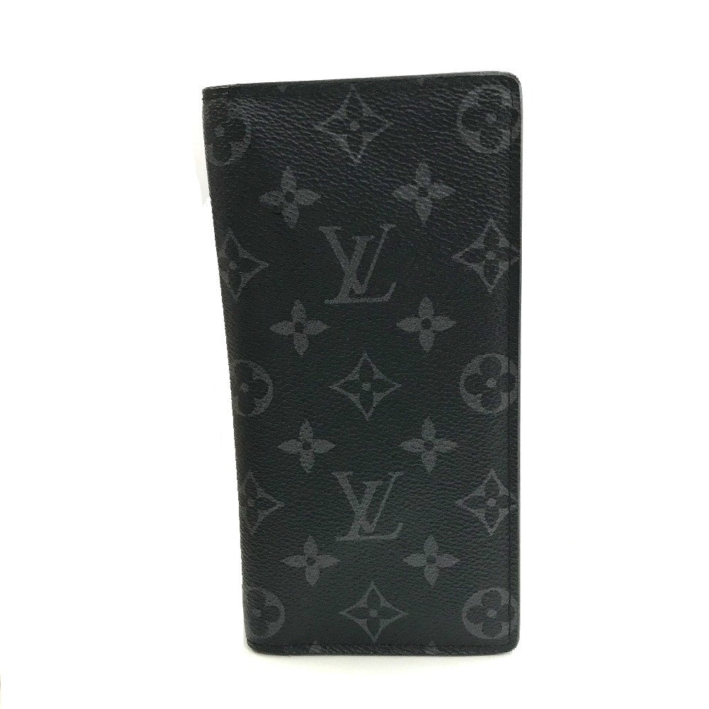 LOUIS VUITTON Long Wallet Purse M61697 Monogram Eclipse Canvas black Monogram Eclipse Portefeuille Braza mens Used Authentic