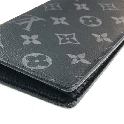 LOUIS VUITTON Long Wallet Purse M61697 Monogram Eclipse Canvas black Monogram Eclipse Portefeuille Braza mens Used Authentic