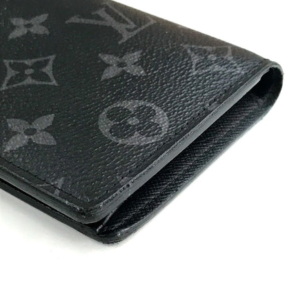 LOUIS VUITTON Long Wallet Purse M61697 Monogram Eclipse Canvas black Monogram Eclipse Portefeuille Braza mens Used Authentic