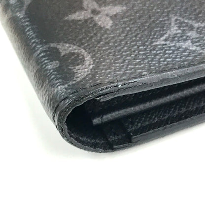 LOUIS VUITTON Long Wallet Purse M61697 Monogram Eclipse Canvas black Monogram Eclipse Portefeuille Braza mens Used Authentic