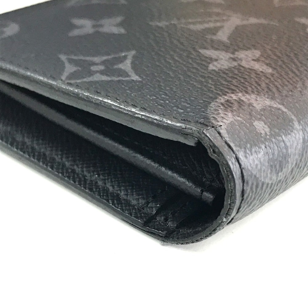 LOUIS VUITTON Long Wallet Purse M61697 Monogram Eclipse Canvas black Monogram Eclipse Portefeuille Braza mens Used Authentic