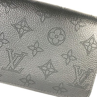LOUIS VUITTON Long Wallet Purse M61867 Monogram Mahina black Monogram Mahina Zippy wallet Women Used Authentic