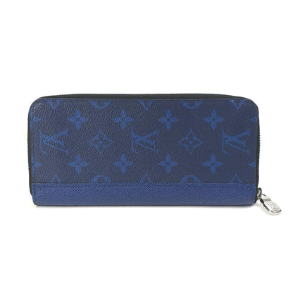 LOUIS VUITTON Long Wallet Purse M30447 Leather/Tigarama blue Taigalama Zippy Wallet Vertical mens Used Authentic