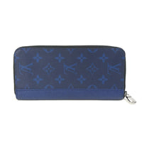 LOUIS VUITTON Long Wallet Purse M30447 Leather/Tigarama blue Taigalama Zippy Wallet Vertical mens Used Authentic