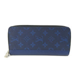 LOUIS VUITTON Long Wallet Purse M30447 Leather/Tigarama blue Taigalama Zippy Wallet Vertical mens Used Authentic