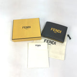 FENDI Folded wallet Wallet logo leather 7M0001 Black x yellow mens Used Authentic