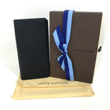 LOUIS VUITTON Long Wallet Purse M30502 Taiga Leather Dark Navy type Taiga Portefeuille Braza mens Used Authentic