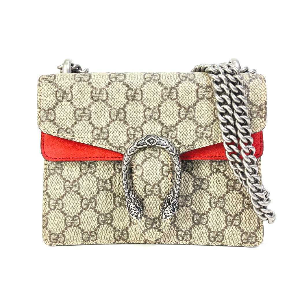 GUCCI Shoulder Bag 421970 GG Supreme Canvas beige GG Dionysus Women Used Authentic