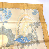 HERMES scarf silk yellow Doigts de Fee Fairy finger Women Used Authentic