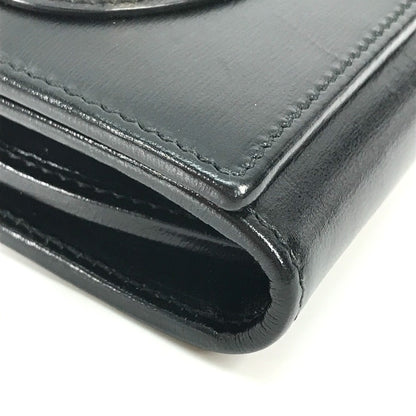 GUCCI Folded wallet 621891 leather black Horsebit Women Used Authentic