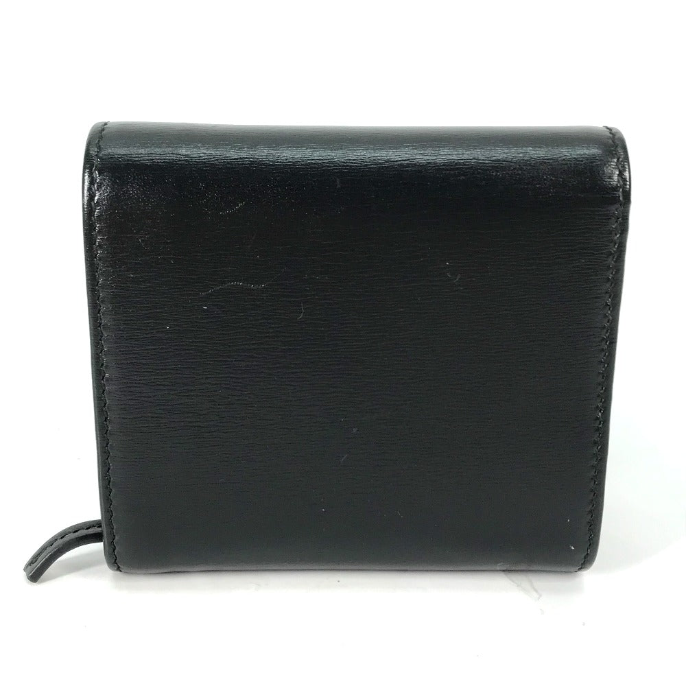 GUCCI Folded wallet 621891 leather black Horsebit Women Used Authentic