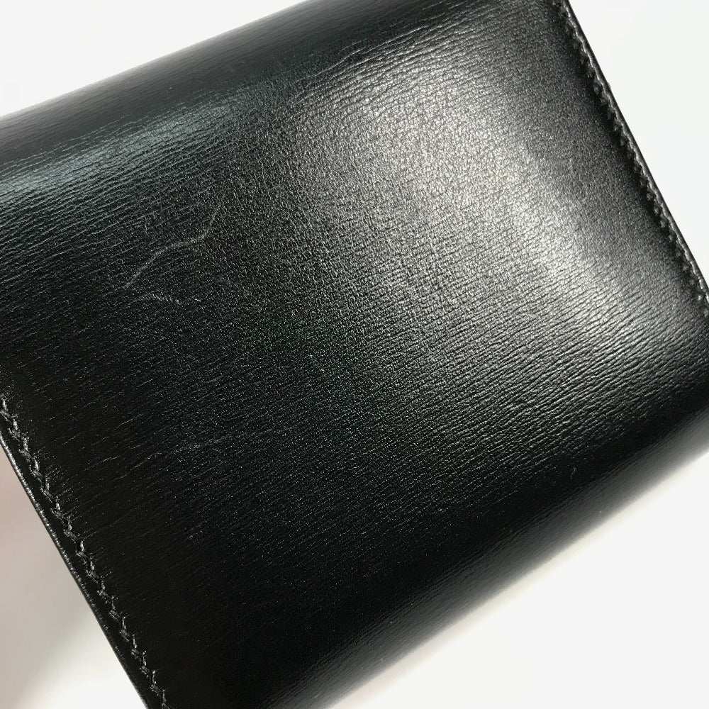 GUCCI Folded wallet 621891 leather black Horsebit Women Used Authentic