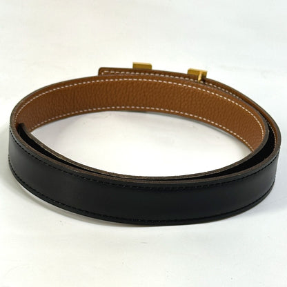 HERMES belt Boxcalf, Togo Black / brown H belt Constance Women 65 Used Authentic