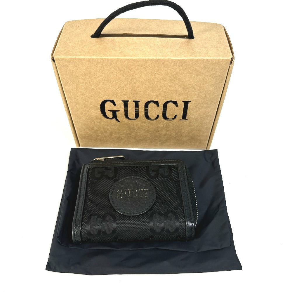 GUCCI Coin case 657587 leather black GG Off the grid Women Used Authentic