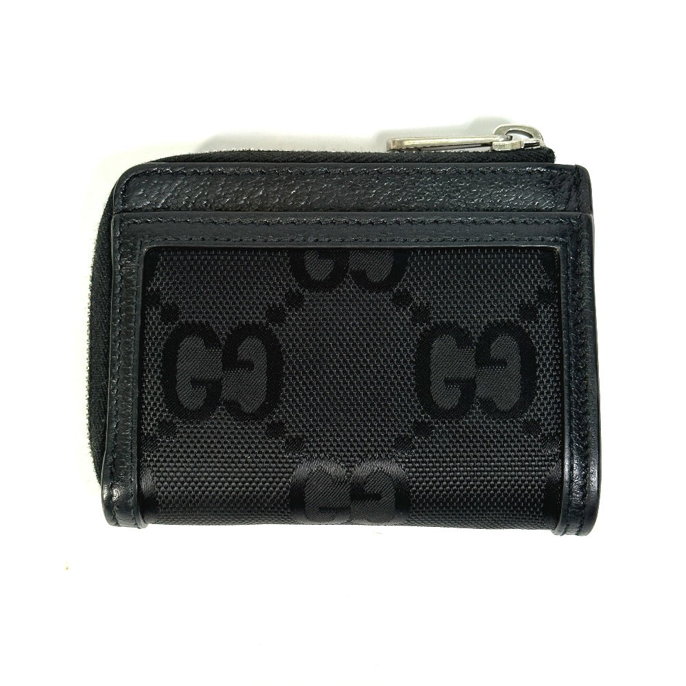 GUCCI Coin case 657587 leather black GG Off the grid Women Used Authentic