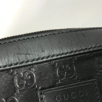 GUCCI business bag Pouch with strap GG Guccisima leather 429146 black mens Used Authentic