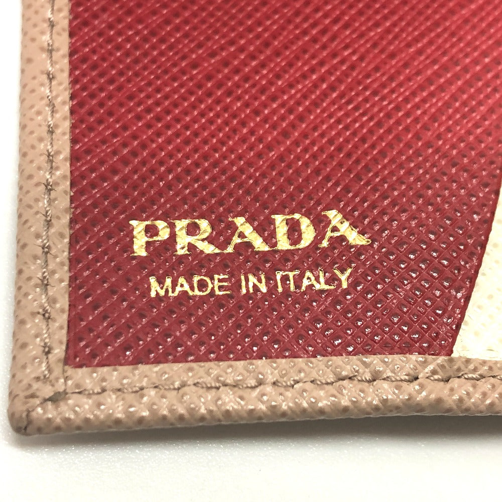 PRADA Key case Key holder  1PG004 saffiano leather pink logo 4 key rings Women Used Authentic