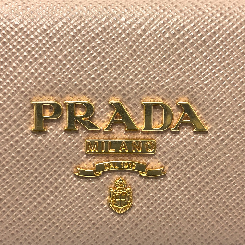 PRADA Key case Key holder  1PG004 saffiano leather pink logo 4 key rings Women Used Authentic