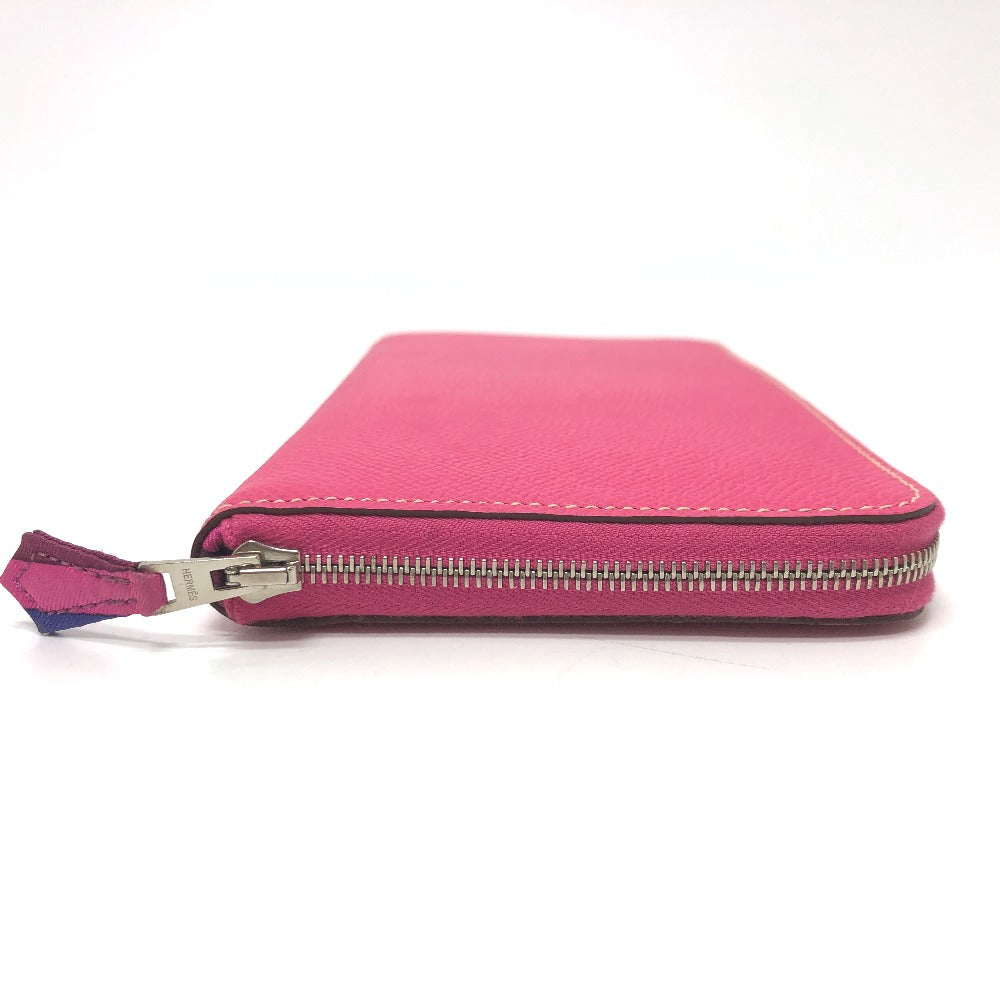 HERMES Long Wallet Purse Epsom pink Azap long silk in Women Used Authentic