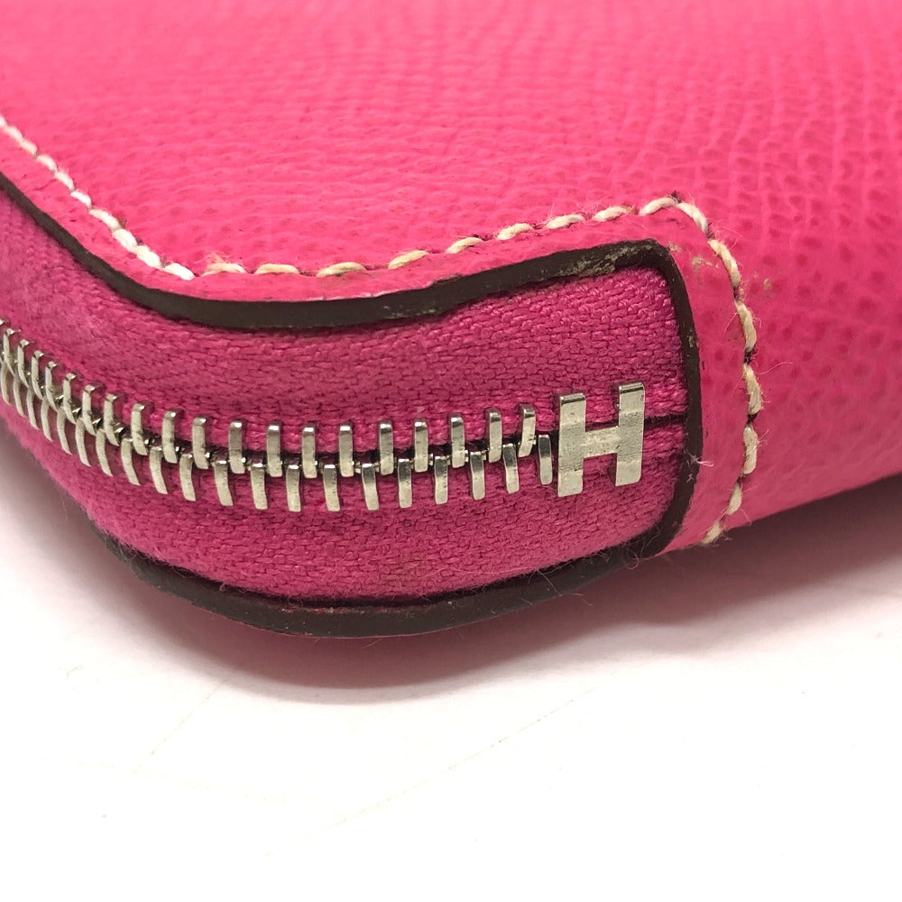 HERMES Long Wallet Purse Epsom pink Azap long silk in Women Used Authentic