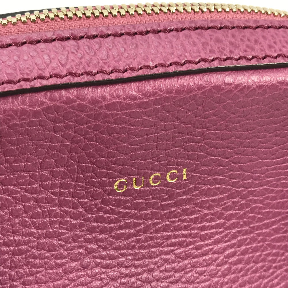 GUCCI Handbag 388560 leather Purple type logo Lady dollar Women Used Authentic