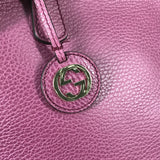 GUCCI Handbag 2WAY Tote Bag Shoulder Bag Bag Shoulder Bag logo Lady dollar leather 388560 Purple Women Used Authentic