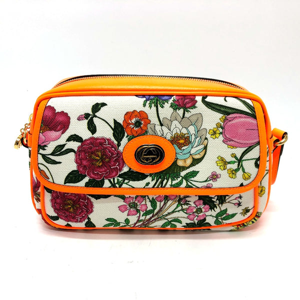 GUCCI Shoulder Bag Bag flora Canvas / leather 550147 multicolor Women Used Authentic