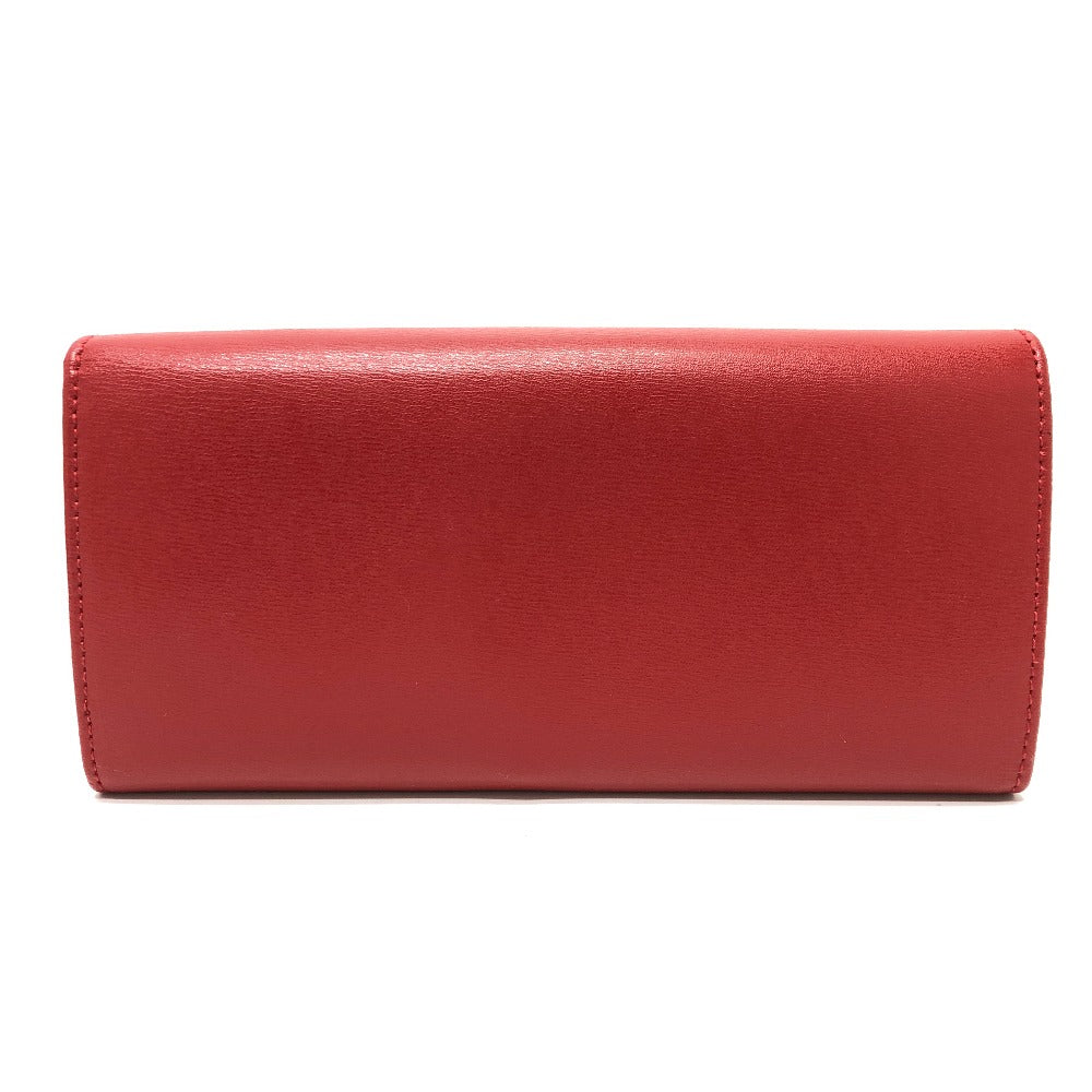 Authentic Ferragamo red offers leather long wallets