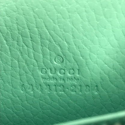 GUCCI Coin case 644412 leather green GG Double G Women Used Authentic