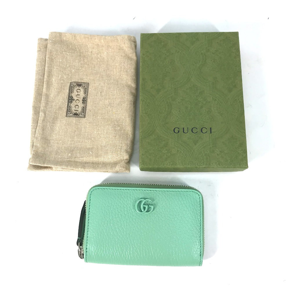 GUCCI Coin case 644412 leather green GG Double G Women Used Authentic