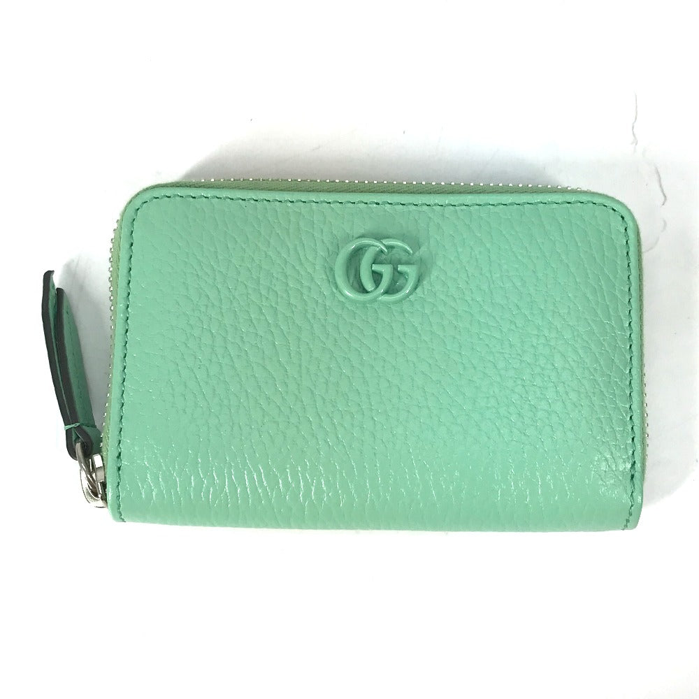 GUCCI Coin case 644412 leather green GG Double G Women Used Authentic