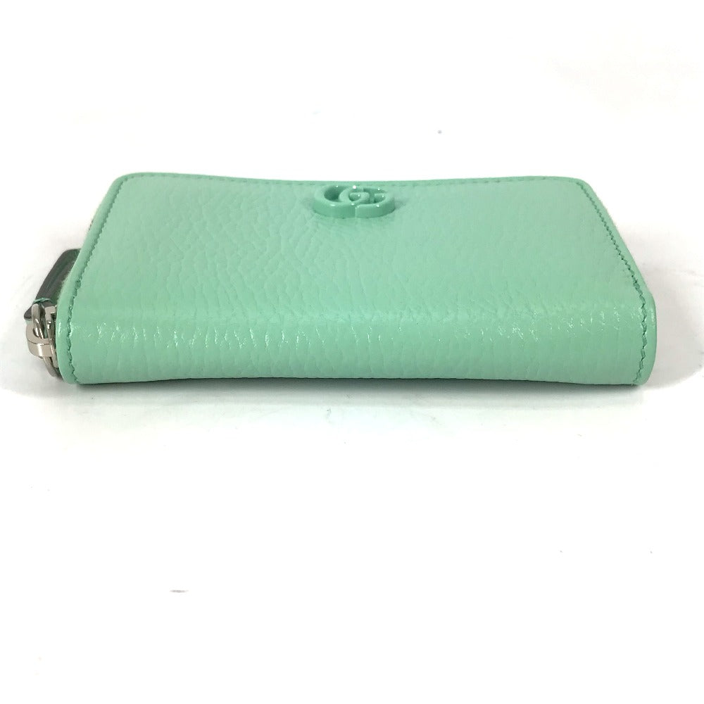 GUCCI Coin case 644412 leather green GG Double G Women Used Authentic