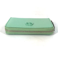 GUCCI Coin case Card Case Coin Pocket Wallet GG Double G leather 644412 green Women Used Authentic