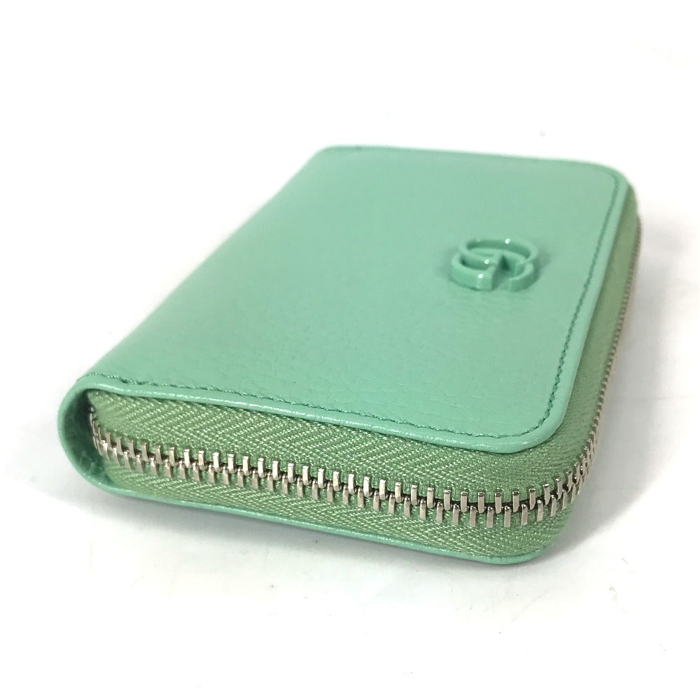 GUCCI Coin case 644412 leather green GG Double G Women Used Authentic