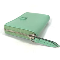 GUCCI Coin case Card Case Coin Pocket Wallet GG Double G leather 644412 green Women Used Authentic