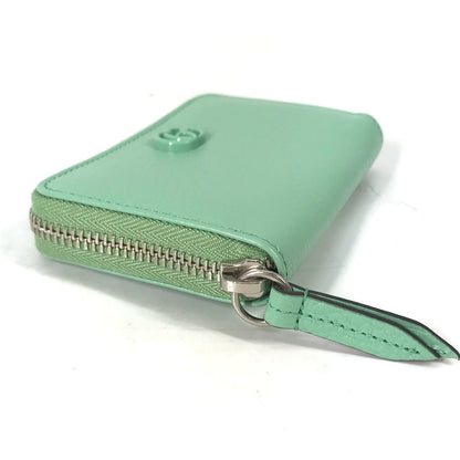 GUCCI Coin case 644412 leather green GG Double G Women Used Authentic