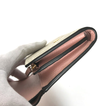 GUCCI Folded wallet 598587 GG Supreme Canvas Pink x Beige type GG Supreme GG Marmont Women Used Authentic