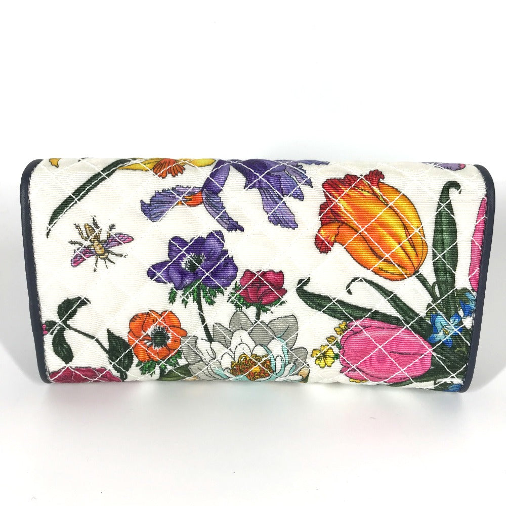 GUCCI Long Wallet Purse 536352 canvas multicolor Flora Floral Flower GG Continental wallet Women Secondhand Authentic