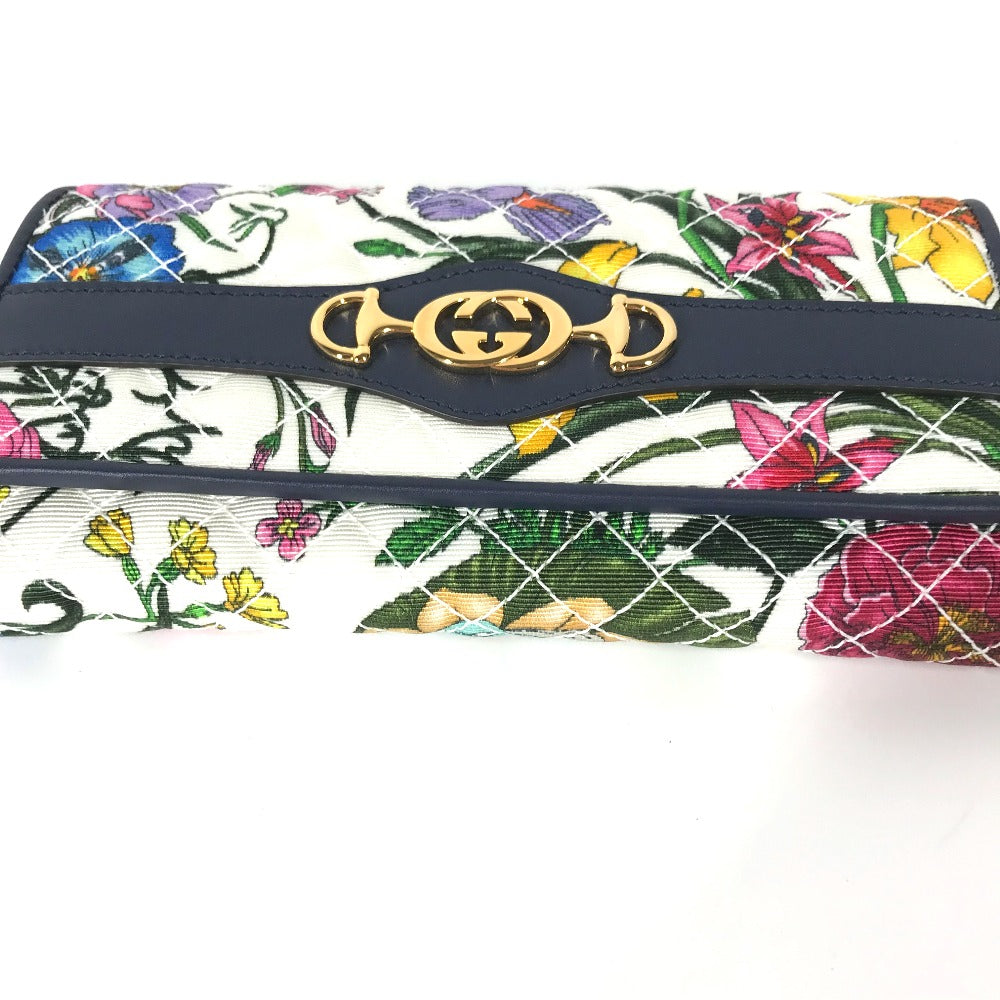 GUCCI Long Wallet Purse 536352 canvas multicolor Flora Floral Flower GG Continental wallet Women Secondhand Authentic