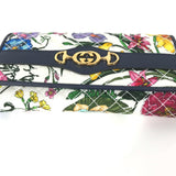GUCCI Long Wallet Purse Bifold Wallet Flora Floral Flower GG Continental wallet canvas 536352 multicolor Women Used Authentic
