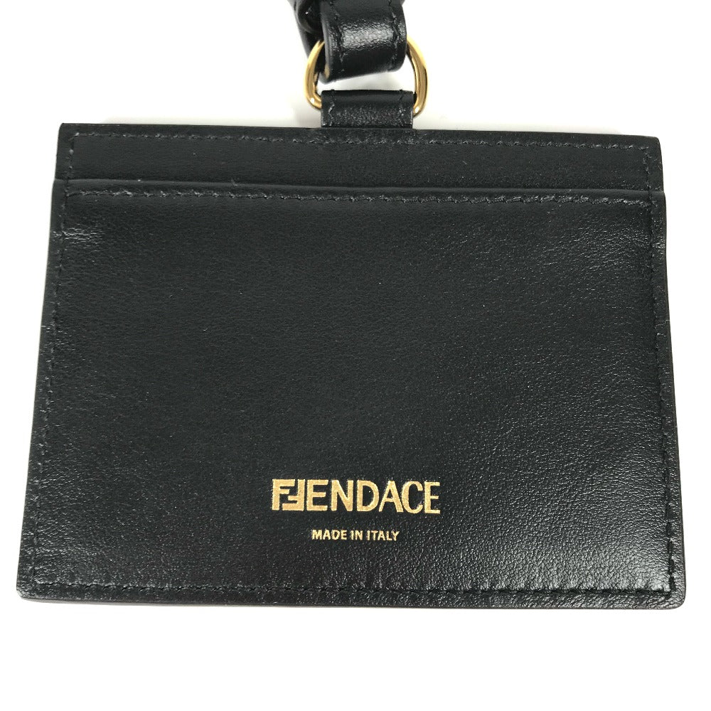 VERSACE Card Case leather black FENDI collaboration FENDACE FENDACE unisex(Unisex) Used Authentic