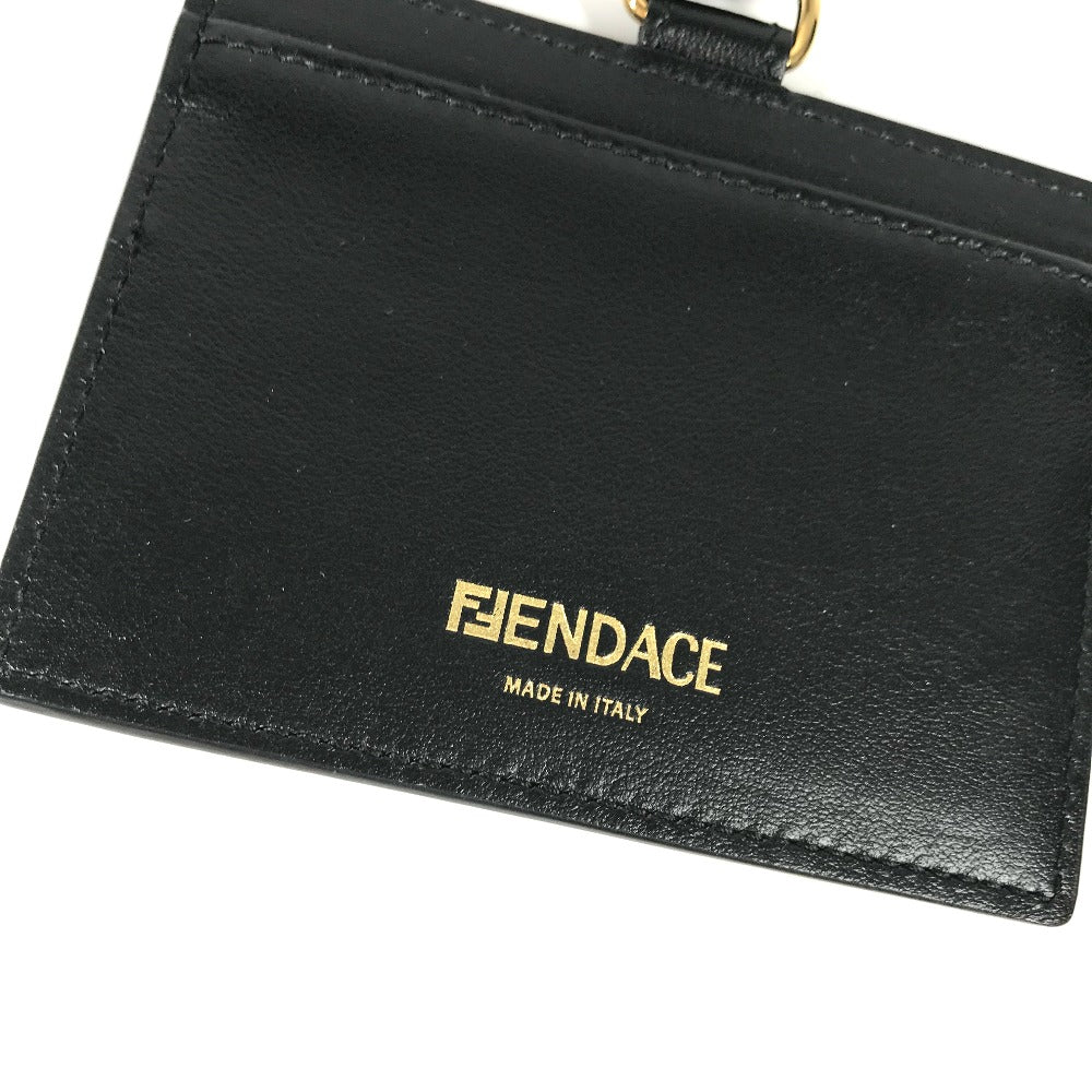 VERSACE Card Case leather black FENDI collaboration FENDACE FENDACE unisex(Unisex) Used Authentic