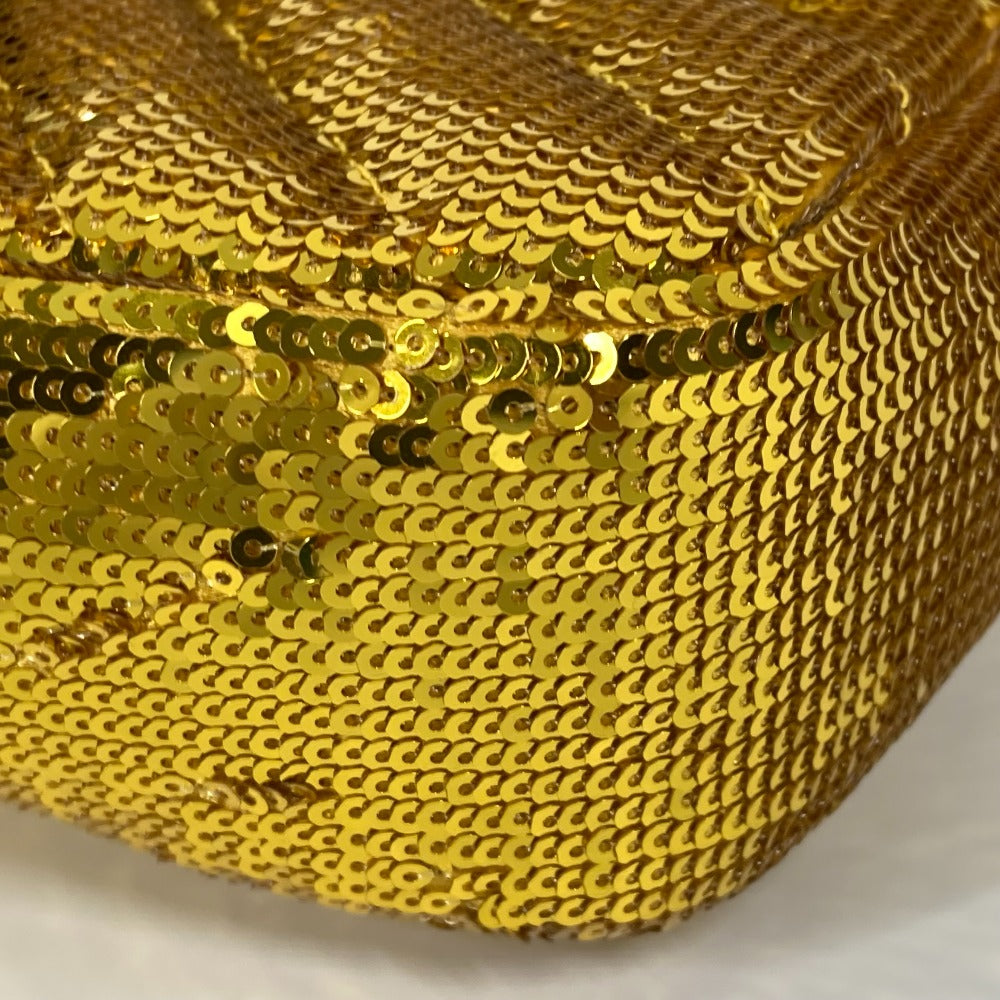 GUCCI Shoulder Bag 446744 Sequin / Leather Yellow Gold GG Marmont Sequin Women Used Authentic