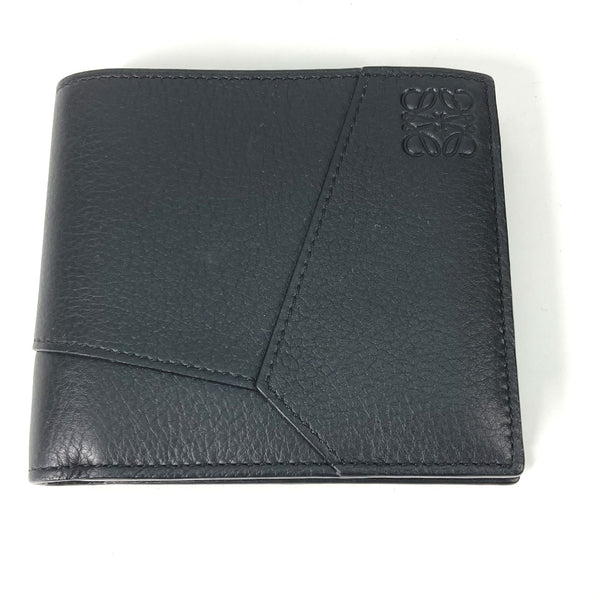 LOEWE Folded wallet Compact wallet anagram puzzle bifold coin wallet leather C510501X06 black mens Used Authentic