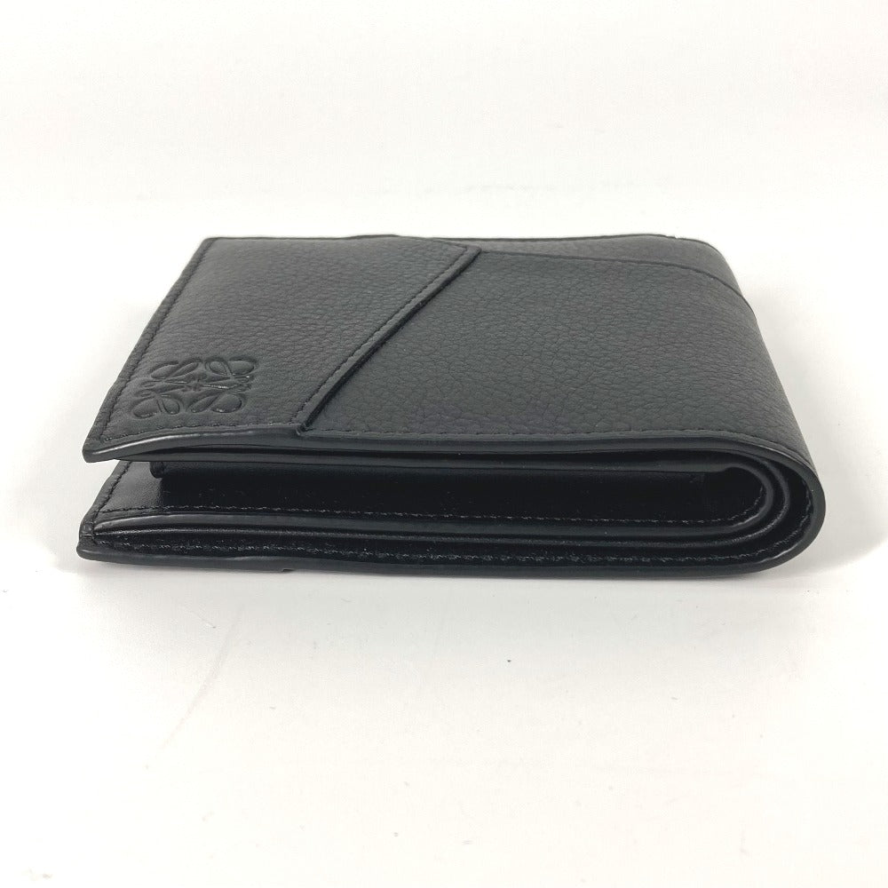 LOEWE Folded wallet C510501X06 leather black anagram puzzle bifold coin wallet mens Used Authentic