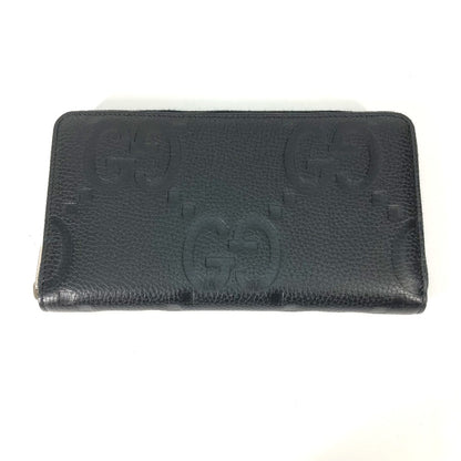 GUCCI Long Wallet Purse 739482 leather black Jumbo GG Zip wallet mens Used Authentic