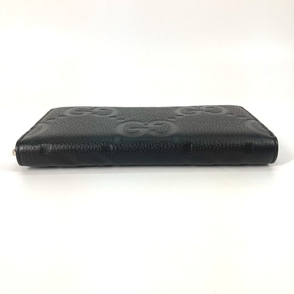 GUCCI Long Wallet Purse 739482 leather black Jumbo GG Zip wallet mens Used Authentic